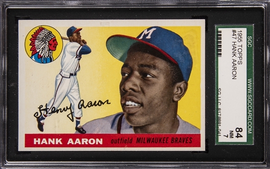 1955 Topps #47 Hank Aaron - SGC 84 NM 7